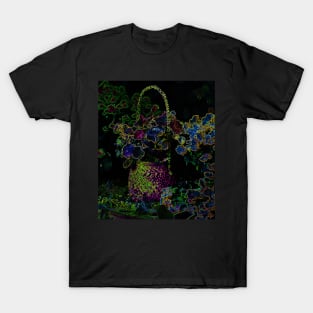 Black Panther Art - Flower Bouquet with Glowing Edges 9 T-Shirt